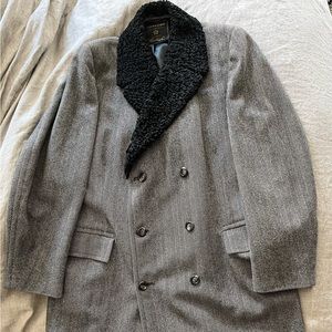 Vintage Tweed Coat with Persian Lamb Collar